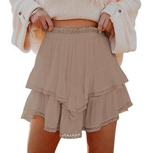 2025欧美跨境女装波西米亚褶皱多层蛋糕百搭高尔夫网球迷你短裙女