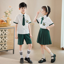 男女童套装2023新款夏季韩版学院风儿童洋气JK裙子学生演出两件套
