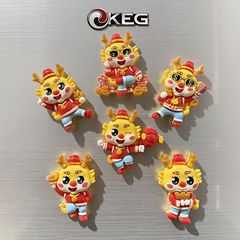 2024 Year of the Dragon Refrigerator Magnet, Creative New Year Gift—3D Stereo Magnetic Stickers, Cute & Elegant, Perfect for Festive Celebrations