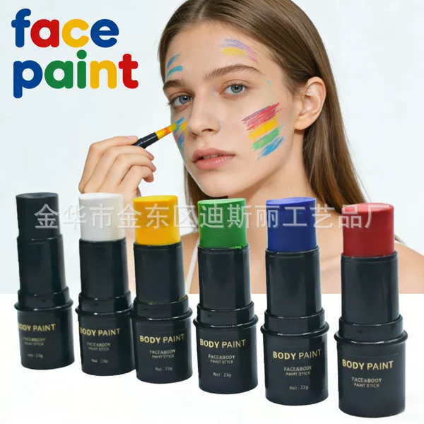 25g Cross-Border Amazon and Aliexpress Popular Body Paint Fan Face Paint Party Lipstick Tube Black White Blue