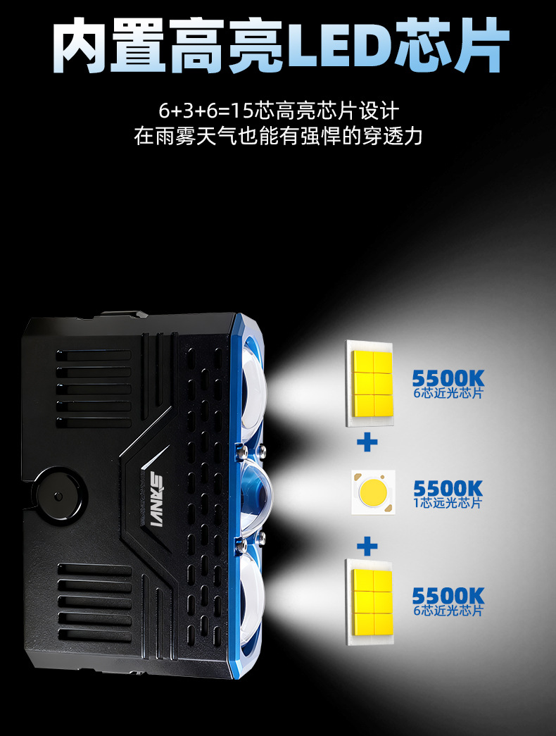 Sanwei Optical Mid-Grid Light S301 Spotlight High Beam Cannon Roof Light Motorcycle External Led Super Bright W5