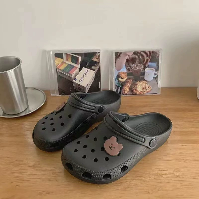 Летняя верхняя одежда для женщин Dly Croc Shoes, новые с толстой подошвой пляжные нескользящие милые баотоу тапочки