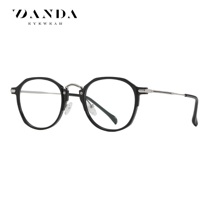 2023 nuevo gafas marco TJ847 hombres y mujeres ultra-ligero TR90 Marco de gafas redondo se puede equipar con miopía anti-azul claro gafas lisas