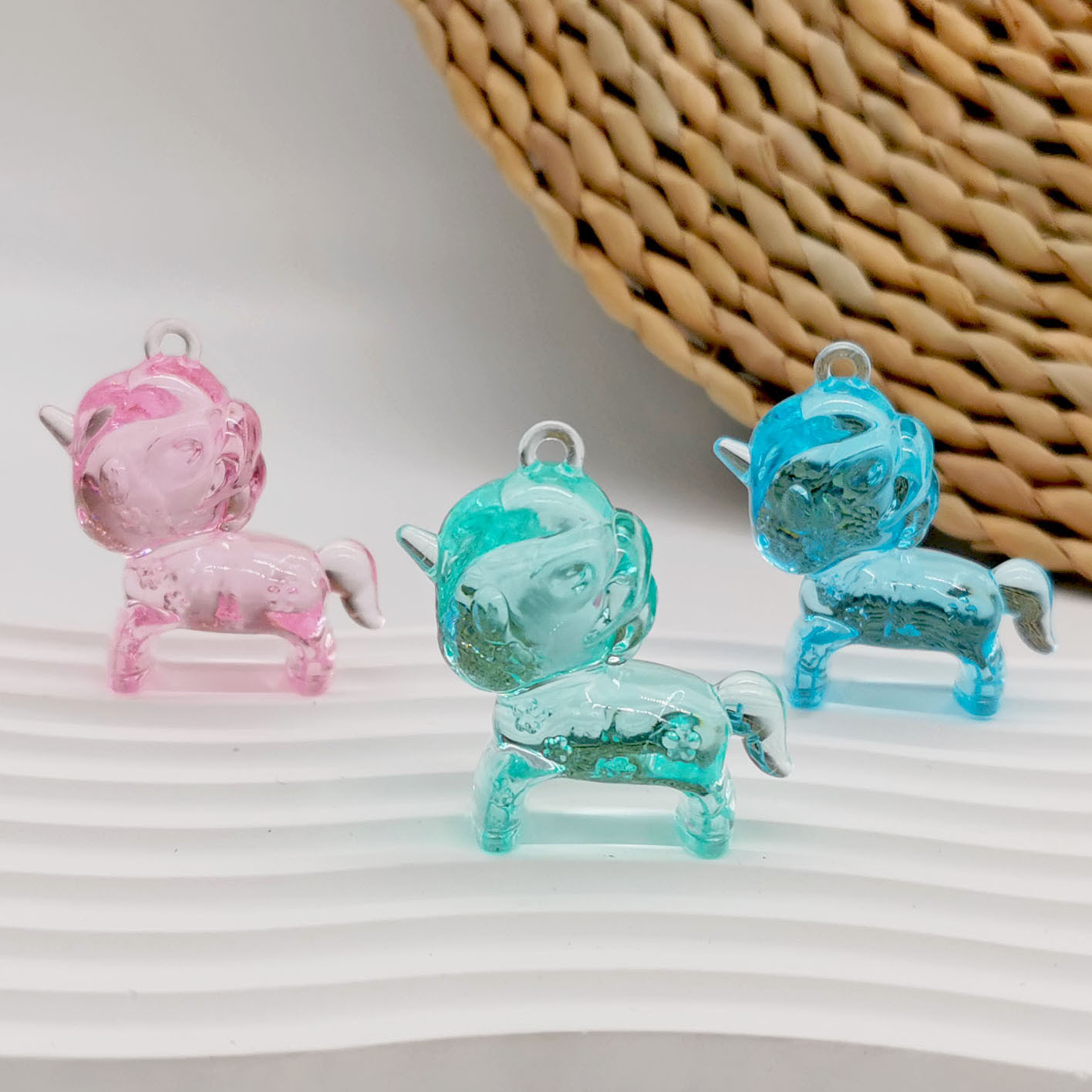 Acrylic colorful cartoon pony with accessories for amusement park