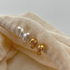 韓國小眾設計高級感簡約氣質百搭耳釘小巧金豆精緻時尚百搭款女