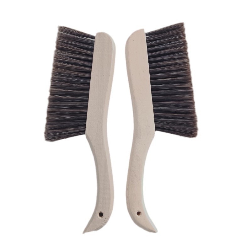 Alfombra de lana suave capa de limpieza de polvo plumero hogar cama de mango largo barriendo cepillo de madera al por mayor