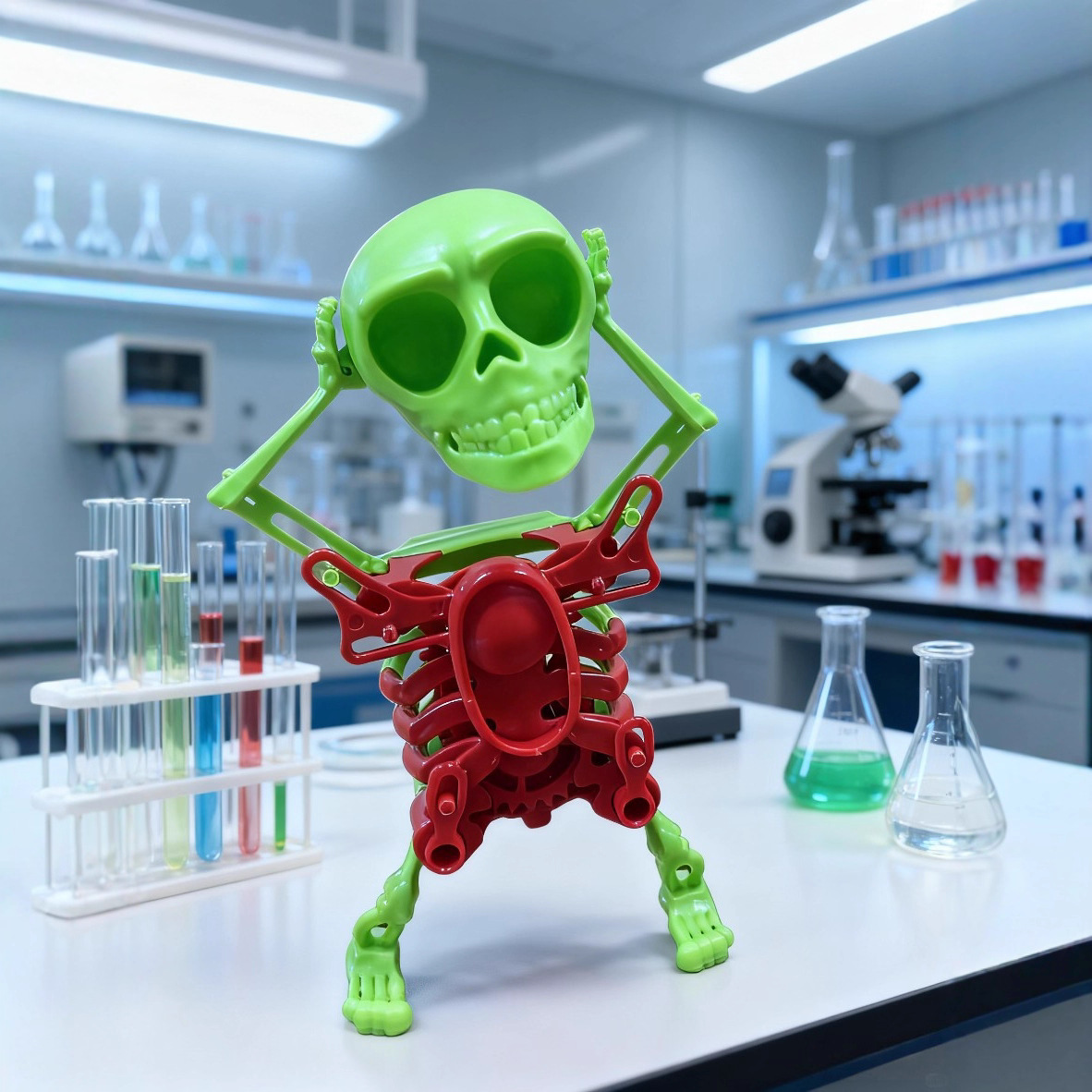 Swing Dancing Skull Head Mechanical String Desprimir Skull Dancing Extrañamente divertido juguete de hechicería