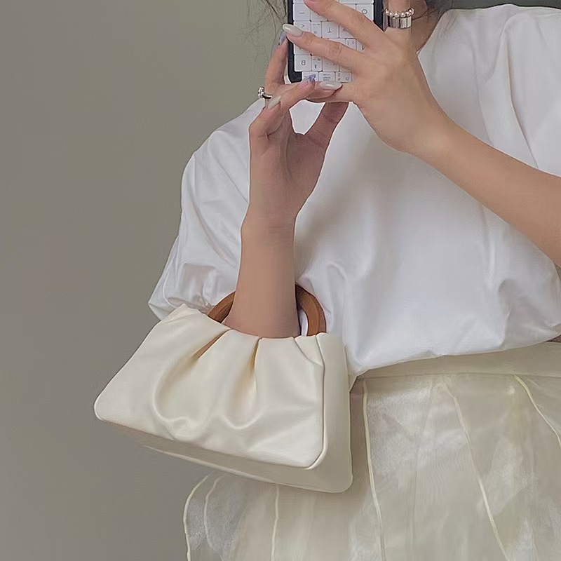 Modische Geraffte Cloud Umhängetasche Für Damen Kleine Handtasche_voghion.com