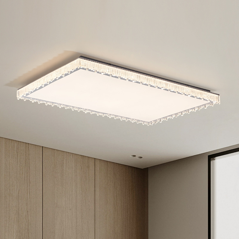 Lámpara de techo de dormitorio de lujo ligero, sensación de sala de estar, atmósfera moderna, simple, protección ocular de espectro completo, lámpara de habitación del dormitorio principal, minimalista