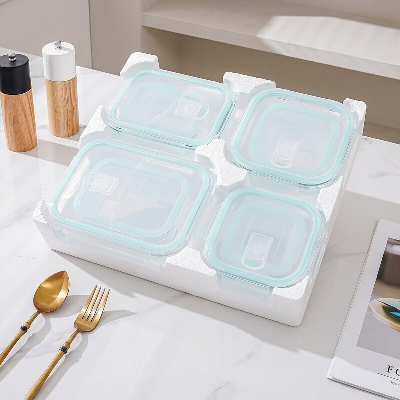 8-Piece Glass Food Storage Container Set High Borosilicate Lunch Box Amazon Safe Packaging Glass Bowl 8-Piece Glass Food Storage Container Set High Borosilicate Lunch Box Amazon Safe Packaging Glass Bowl