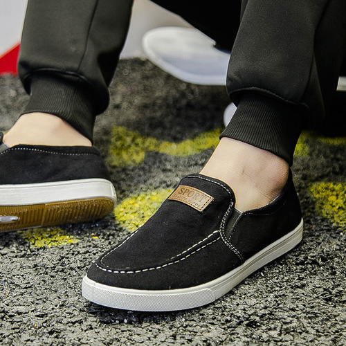 Men's Spring Versatile Canvas Shoes Slip-on Athletic Casual Breathable Non-slip Board Shoes Wholesale