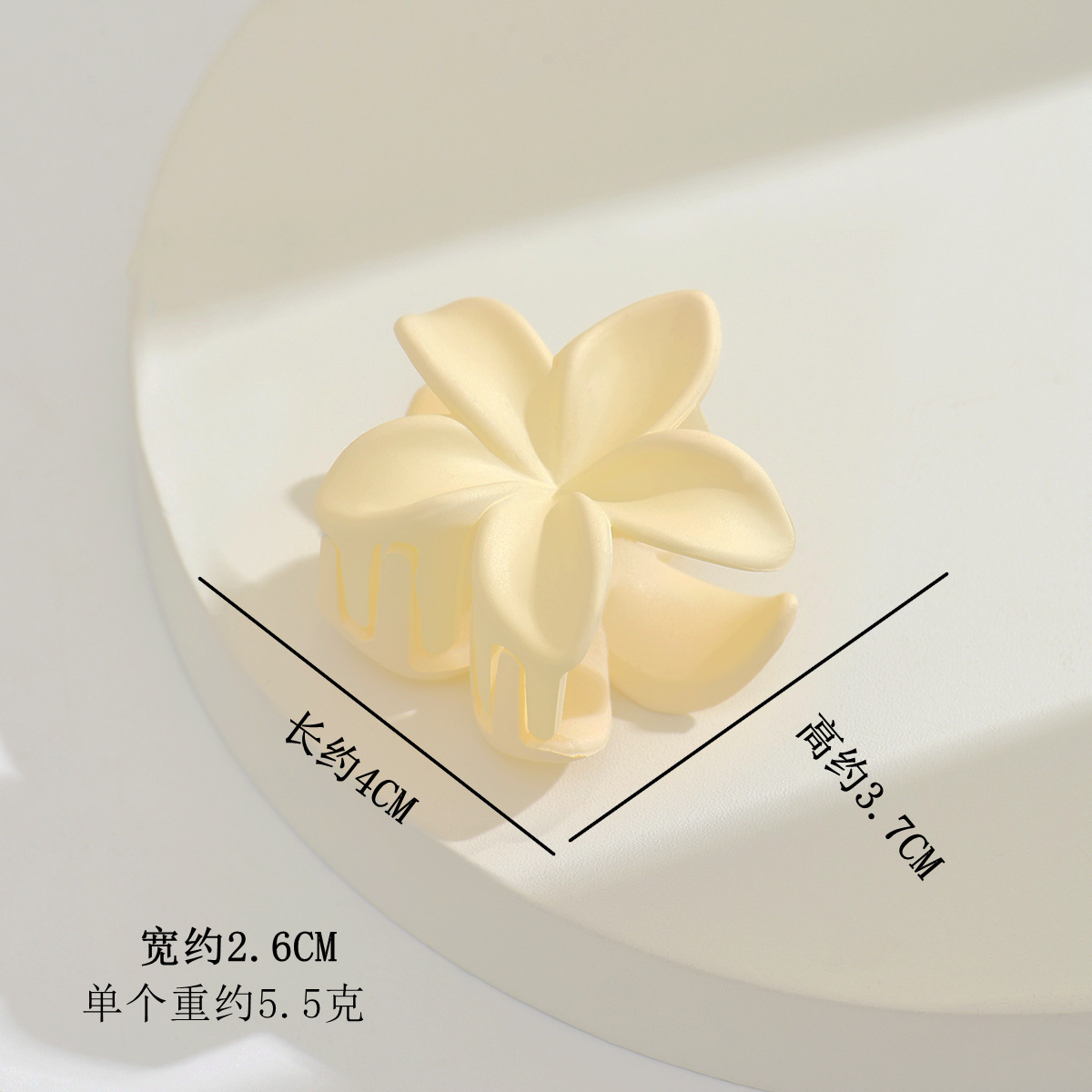 Galvanizado oro y plata huevo flor flor abrazadera de cabello color mediano agarrar abrazadera de cabello medio agarrar abrazadera de cabello de plástico 4cm