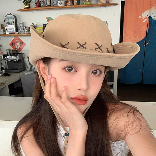 Japanese-style hiking caps for women and men, suitable for summer, autumn, winter, Xinjiang, Tibet, travel, photography, large head circumference, outdoor hiking, western cowboy hat