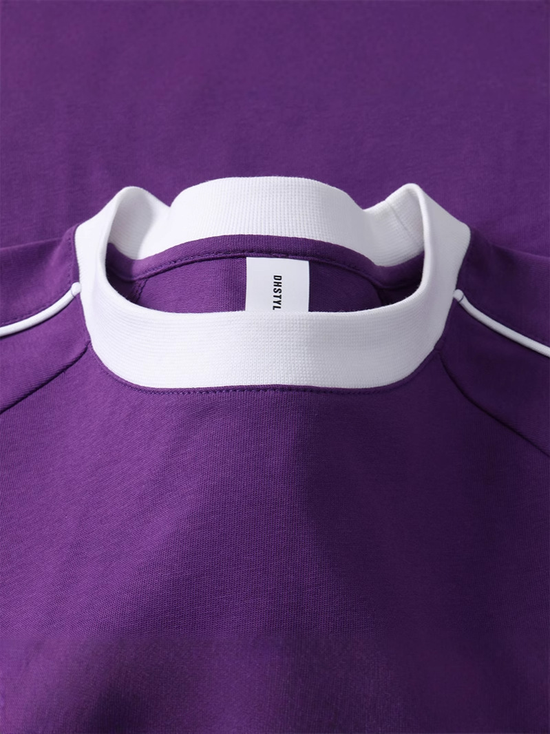 Color contrastante ropa de trabajo de cuello redondo de manga corta camiseta cultural camiseta camiseta deportiva DiDi ropa de clase camiseta de algodón personalizada