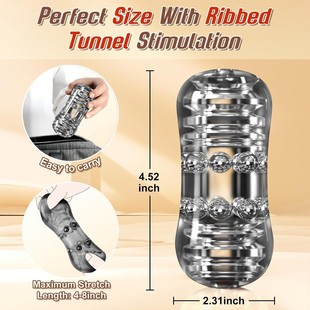 Foreign trade steel ball transparent aircraft egg masturbation JJ exerciser training men's manual adult sex toys substitute