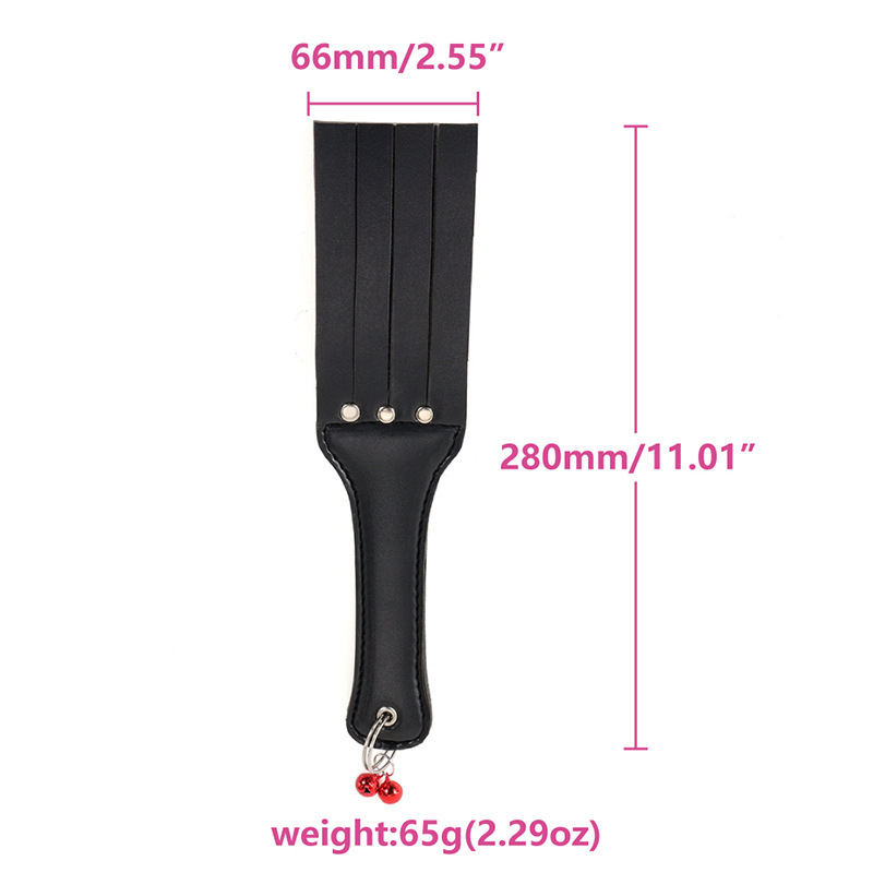 Leather Spanking Paddle with Rivets, Long Handle, Adult Sensory Play Tool — detail image 24