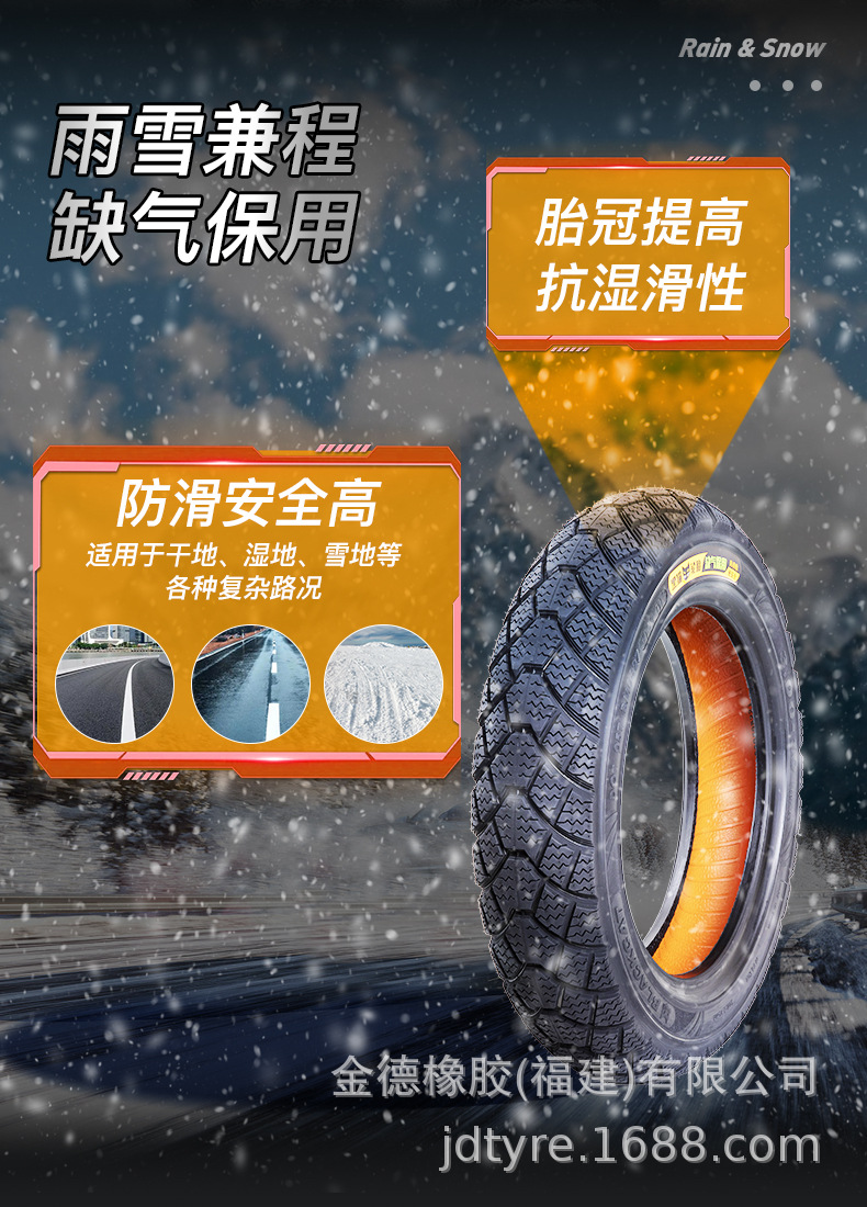 Black Cat Tire 3.50-10 Sc07 Airless Warranty Vacuum Electric Vehicle Motorcycle Tire Wear-Resistant and Anti-Slip