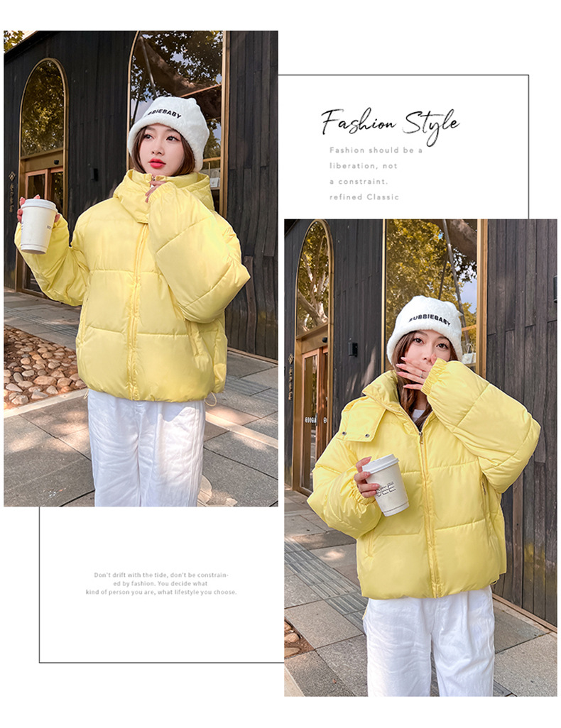 Piumino invernale in cotone 2023 nuova giacca in cotone da donna versione coreana giacca da studente corta con cappuccio per pane sciolto_voghion.com