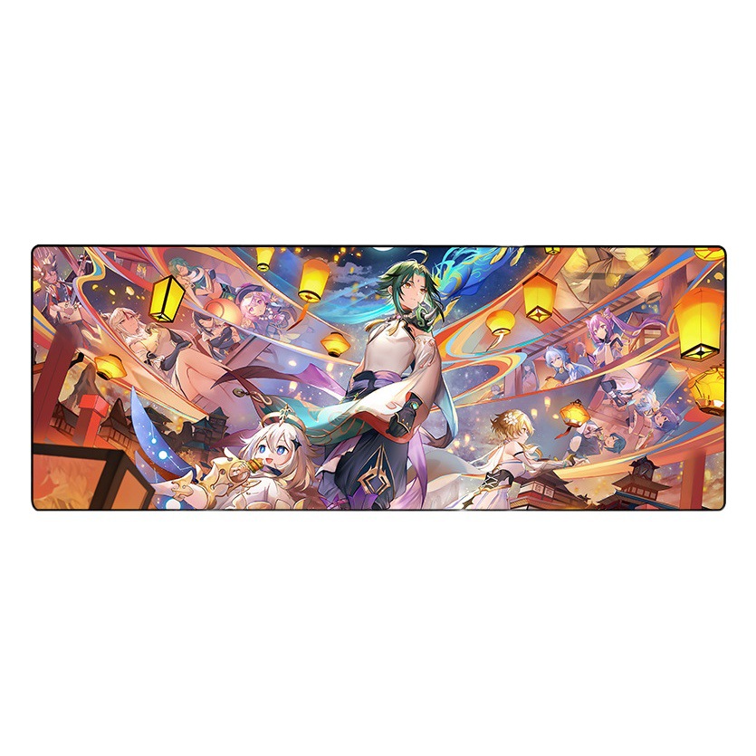 Alfombrilla de ratón grande con diseño de dibujos animados, impresión HD, base antideslizante