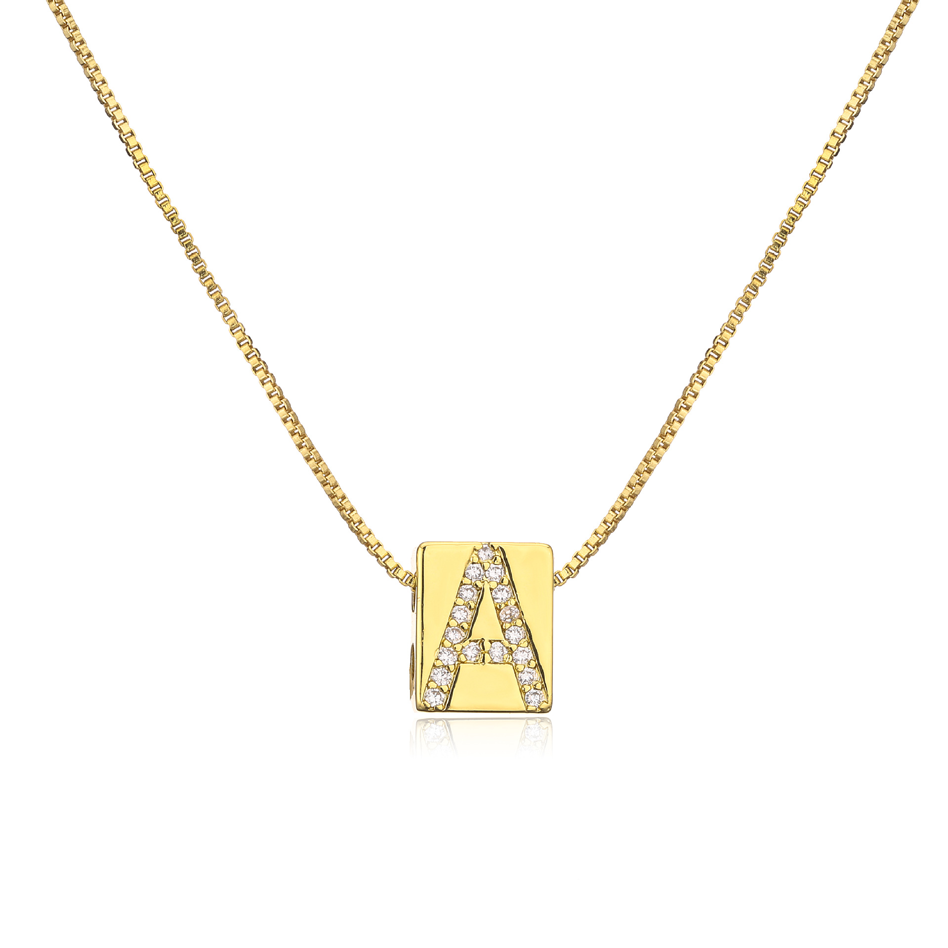 Fashion Letter Copper Plating Zircon Pendant Necklace