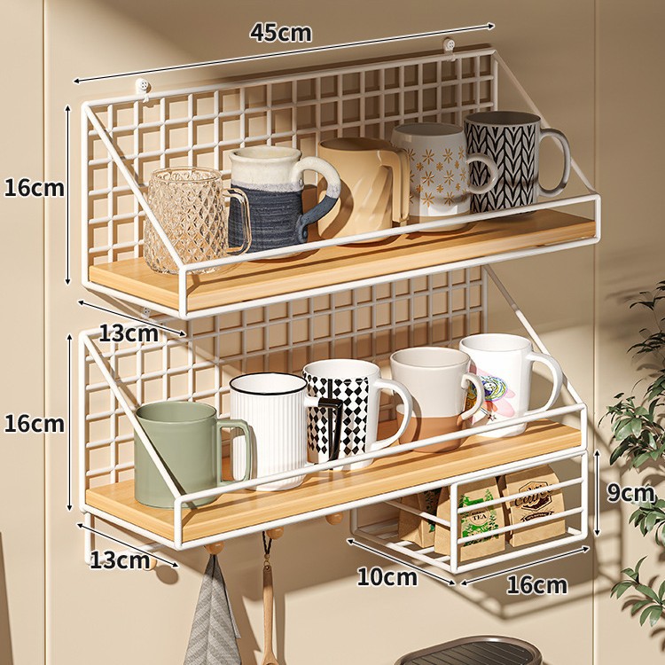 Taza colgada en la pared, taza de agua sin perforación, taza de café colgada en la pared, taza de té colgada en la pared, bolsa de té colgada en la pared