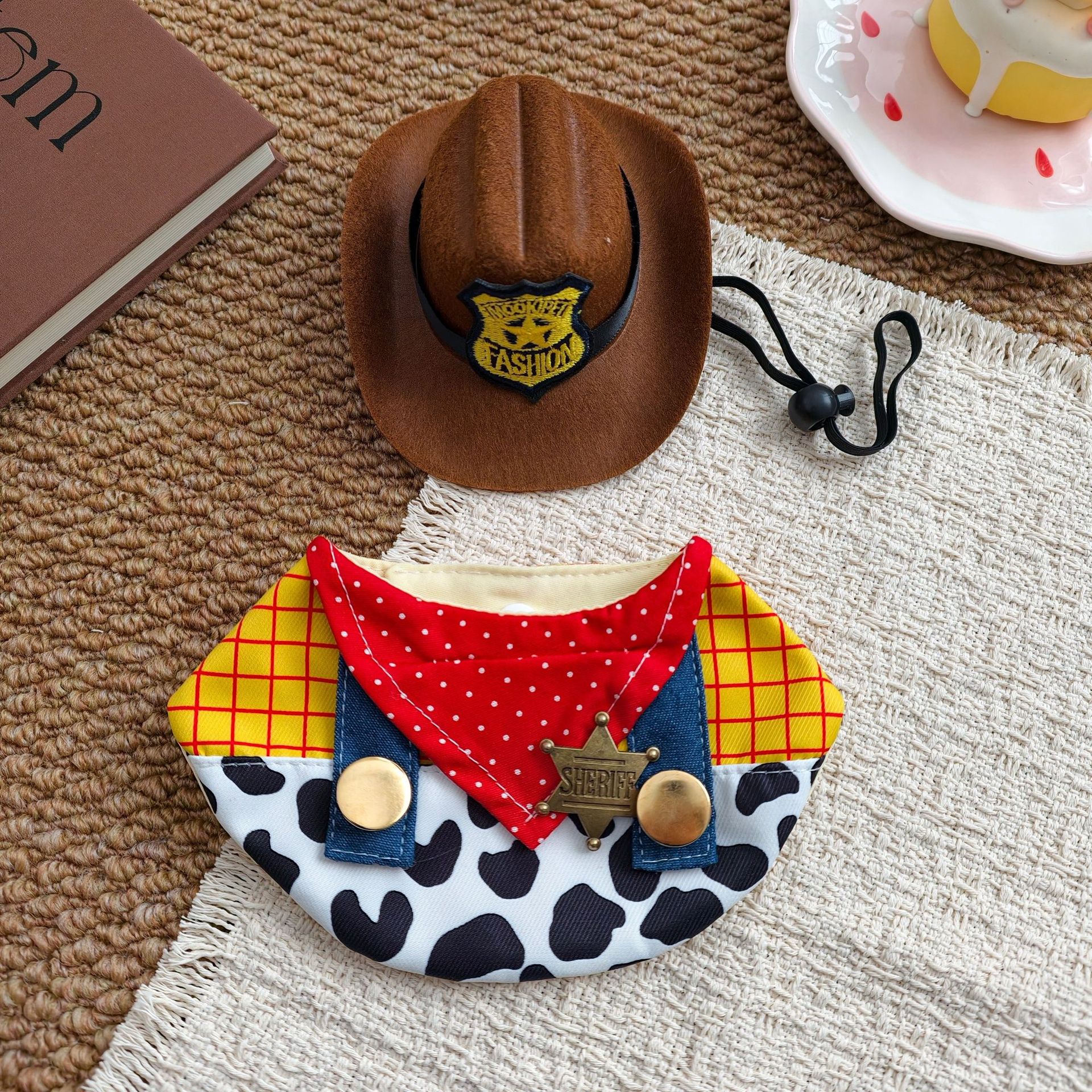 Woody + brown hat set / M size 2.5-6kg (23-28cm)