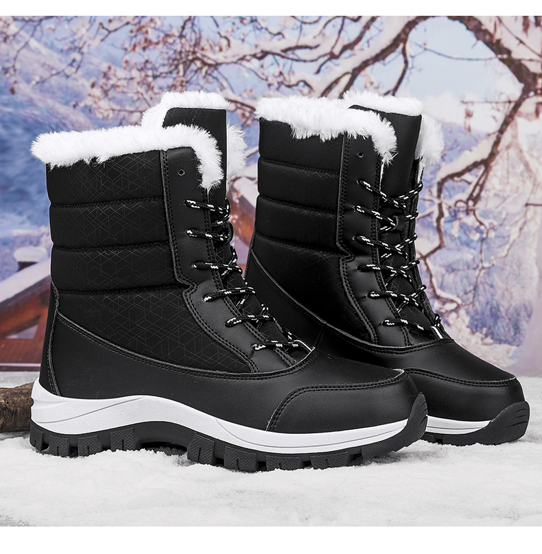 Winter outdoor antislip sneeuwlaarzen dames fluwelen verdikte warme medium en hoge ski grote katoenen schoenen_voghion.com