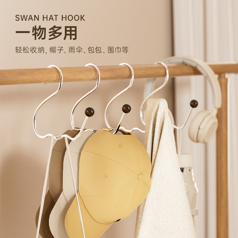 Sombrero, percha, artefacto de almacenamiento, dormitorio, hogar, bufanda antideslizante sin costuras, gancho multifuncional de acero inoxidable al por mayor
