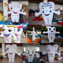 仿真牙刷牙齿牙膏口腔牙科气模充气牙医模型行走人偶服装促销拱门