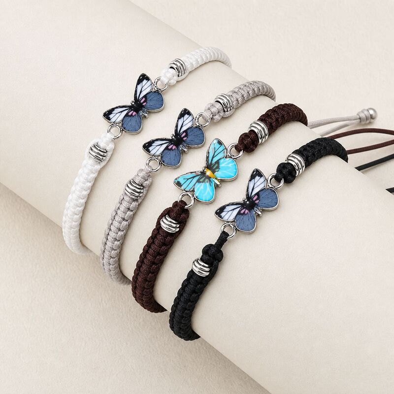Amazon's best-selling bracelet with butterfly pendant, adjustable woven bracelet, best friend bracelet for girlfriends