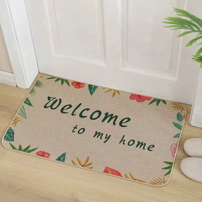 Avtomobil döşəmə paspasları — Dropshipping Cartoon Linen Floor Mats - welcome-home-3040cm