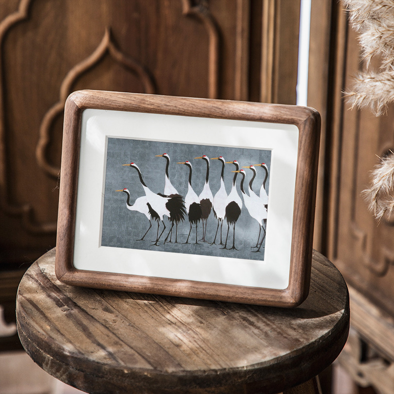 Black walnut wood solid wood photo frame mortise and tenon photo frame setting table 6/7/10 inch photo frame Black walnut wood solid wood photo frame mortise and tenon photo frame setting table 6/7/10 inch photo frame