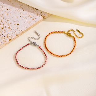 French redline Red Rope Star Woven Bracelet Female 18k Gold Year of Life Lucky Couple Hand Rope Gift