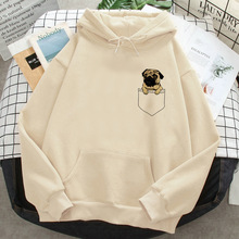 Pug hoodies women sweat y2k harajuku hoddies female setwear