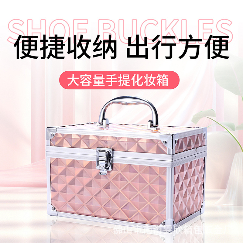 Juego profesional de orejas y masaje de pies KTV caja de herramientas práctica caja de cosméticos con espejo de doble capa abierta única caja de almacenamiento de pestañas de belleza