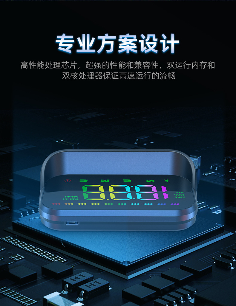 Luyang Intelligent Car Hud Head-Up Display Gps Universal Driving Computer Multi-Function Simple New Model M23 Color
