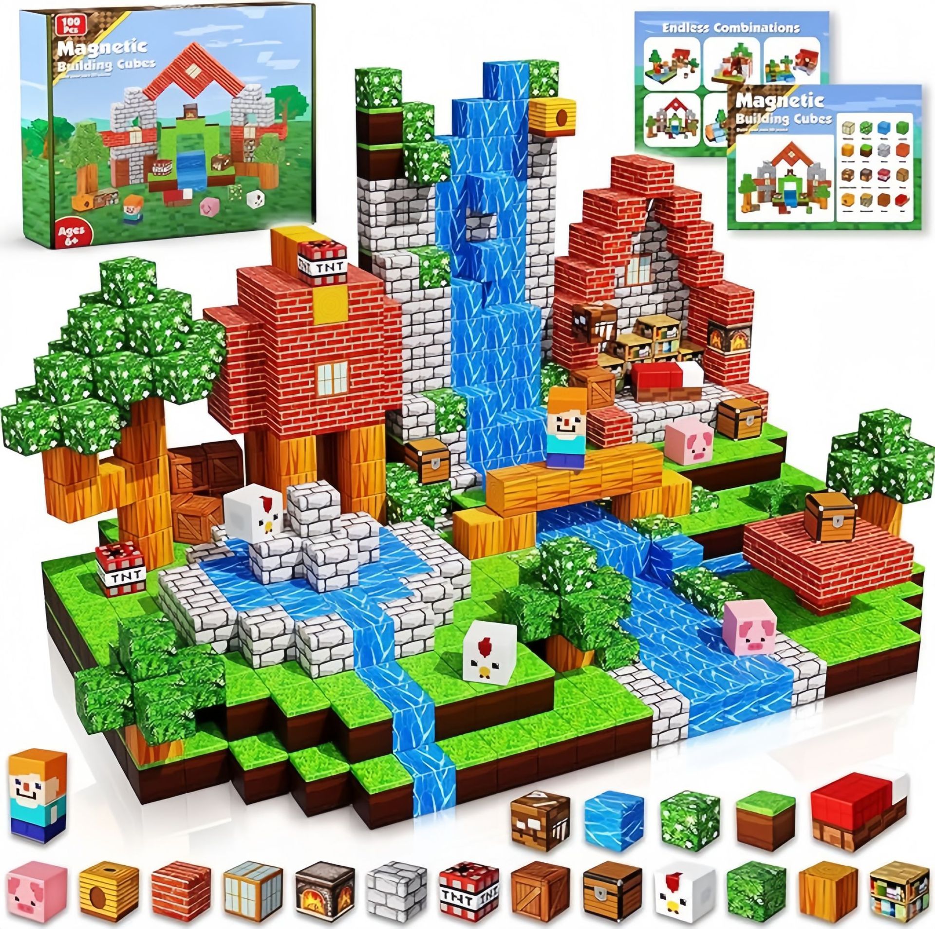 Transfronterizo Amazon MC My Cube World Juego de bloques de construcción magnética Bosque primitivo Partículas magnéticas Juguetes magnéticos