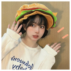 Cute and quirky cartoon burger hat inspired by Xiaohongshu—perfect for cosplay performances or stage looks!
