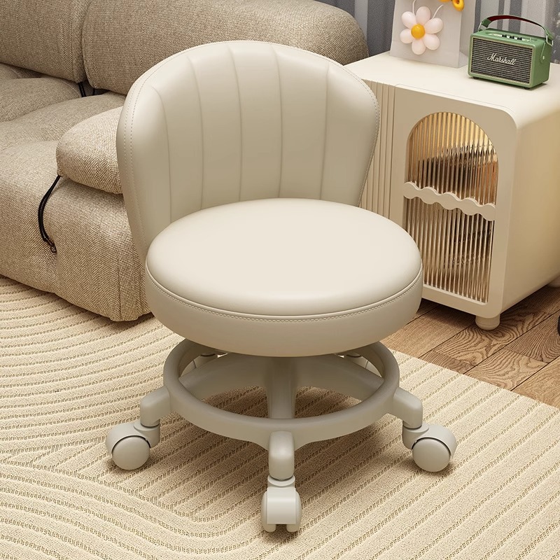 Rueda universal taburete pequeño polea doméstica taburete bajo con bebés banquete para niños pequeños taburete redondo respaldo de la sala de estar móvil