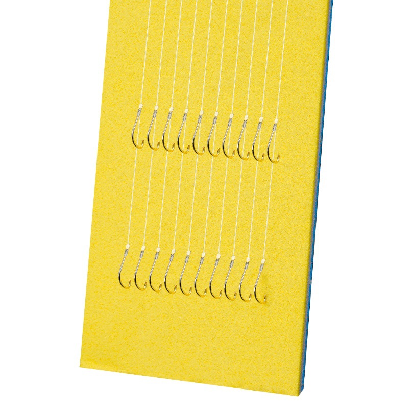 Gold Sleeve Short Sub-thread Double Hook Hand-tied Finished Suit Anti-winding Hook with or without Barb Carassius Carassius White Strip Small Hook