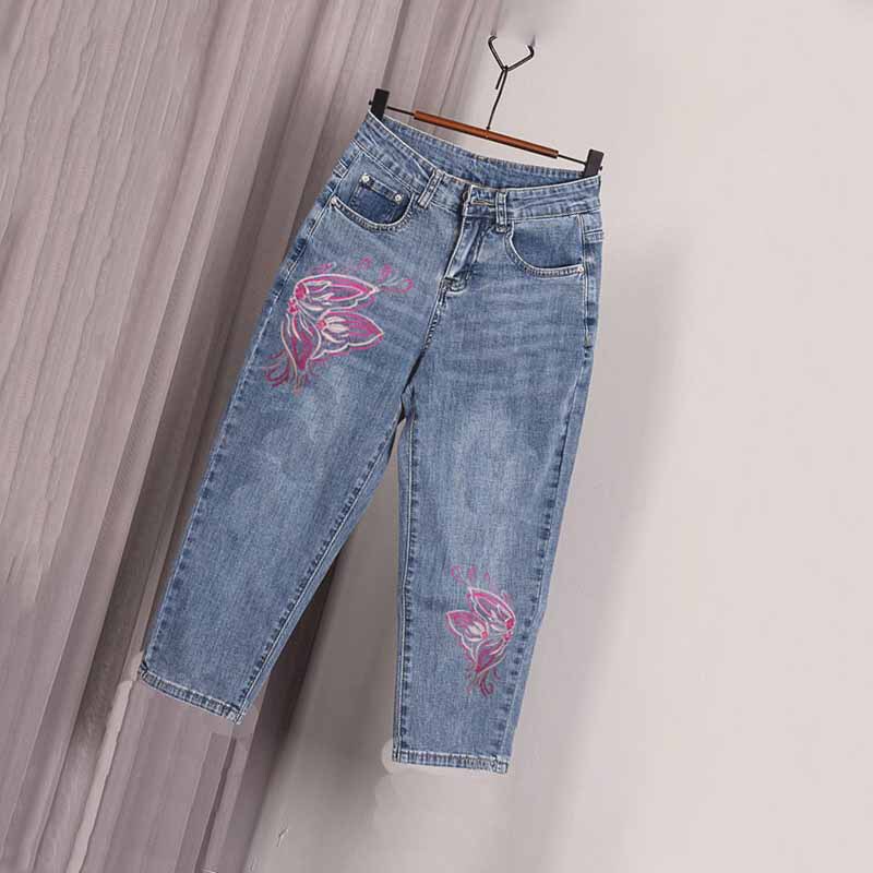 Jeans women's thin high waist loose 2024 Summer new women's small skinny pants cropped harem pants Jeans women's thin high waist loose 2024 Summer new women's small skinny pants cropped harem pants
