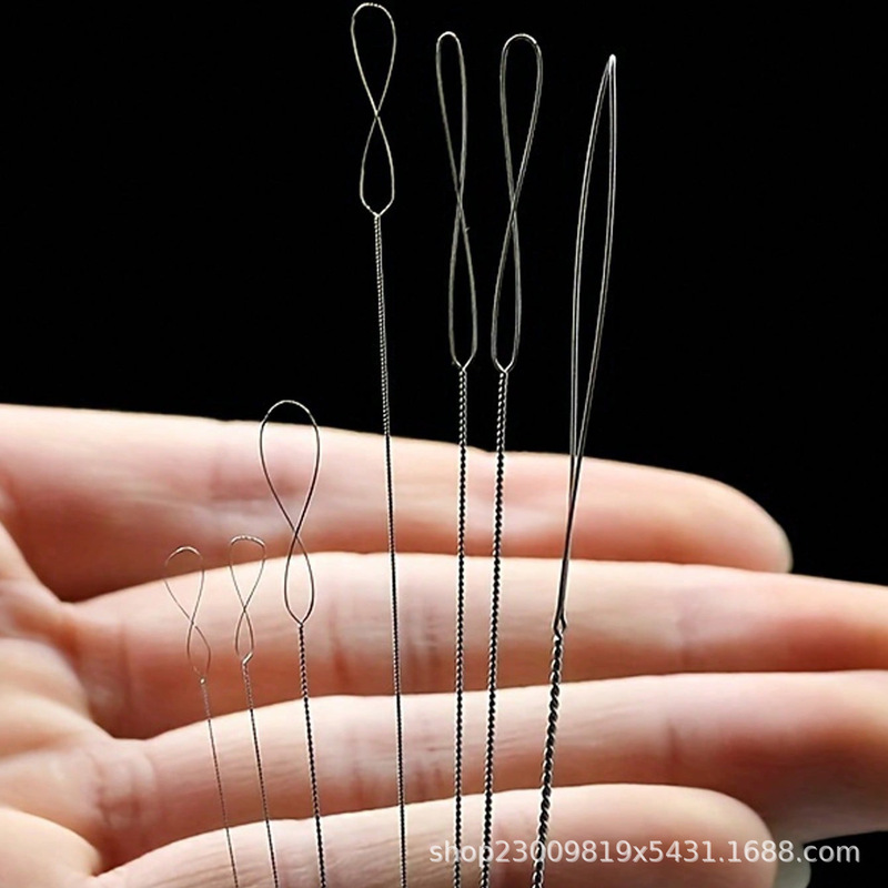 Stainless Steel Twist Needle, Ultra-Fine Large-Eye Twist Beading Needle, Handmade DIY Beading Tool, Bead Threading Tool