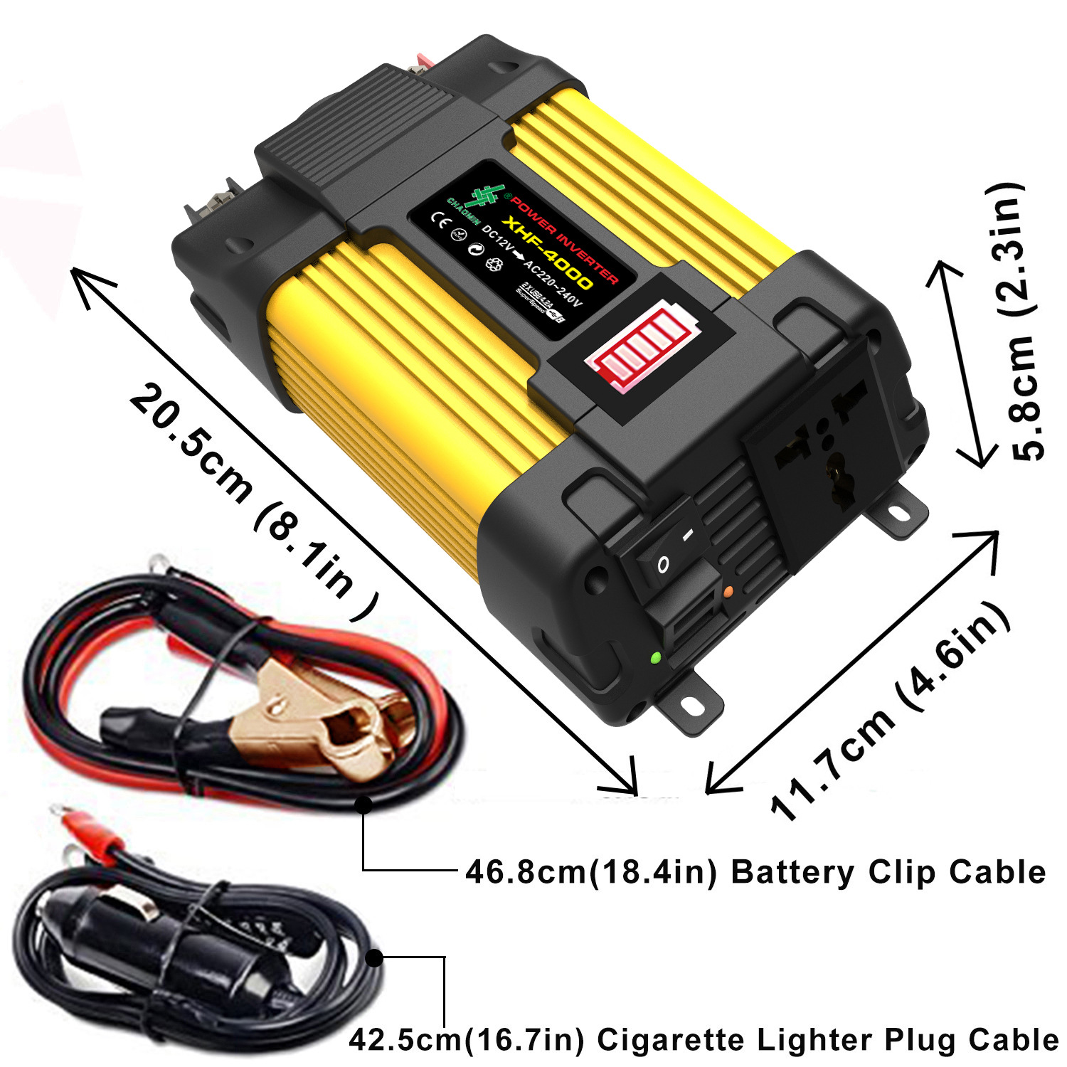 实力工厂智能车载逆变器12V直流转220V /110交流300W500W修正弦波