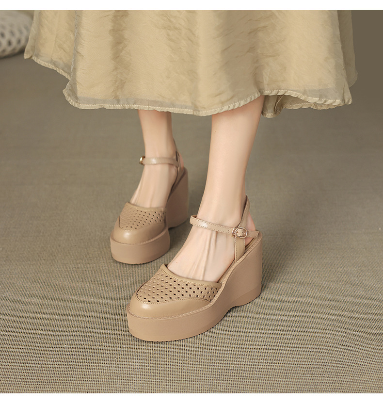 Sandal cao gót nữ mũi nhọn quai ngang đế dày 9.5cm — màu trắng ngà, màu mơ chi tiết 6