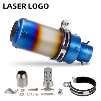 Z900 Duke390 R6 R1, Motorcycle exhaust pipe - burnt-blue-classic-51mm