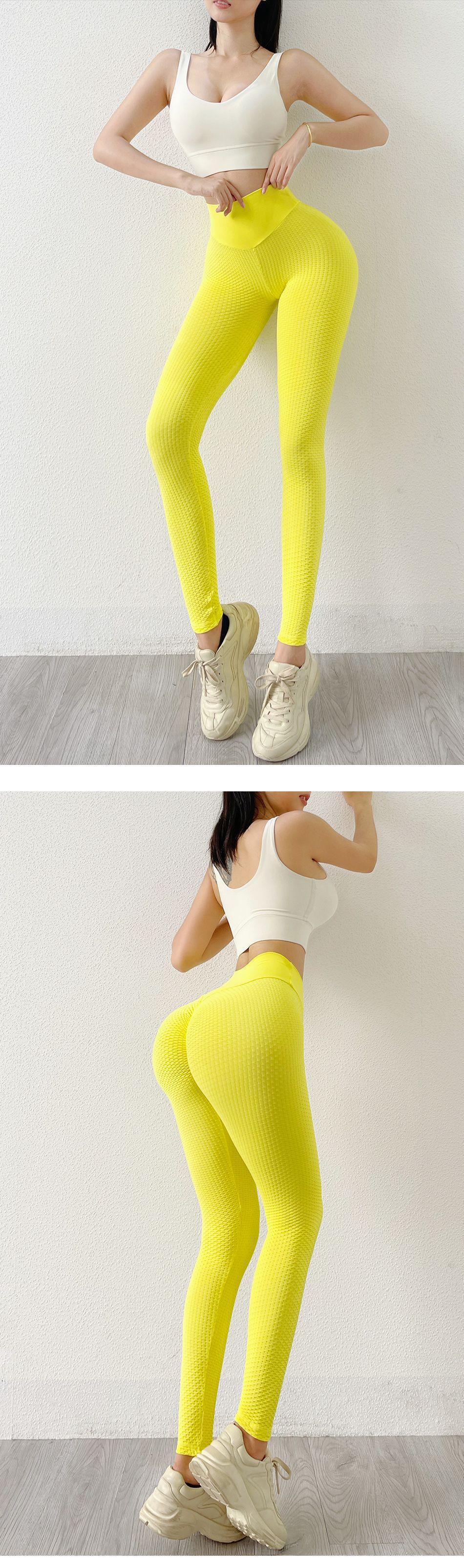 Solid Color High Waist Yoga Pants NSXER79916