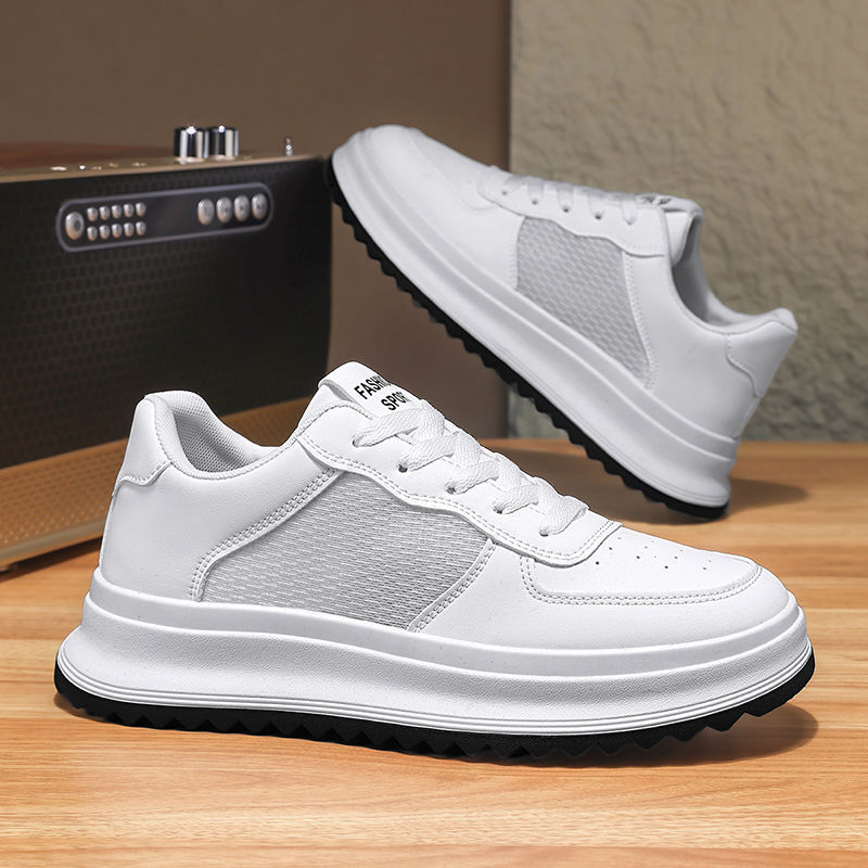 Authentic Paul Sports Men's Shoes 2025 New Spring and Summer Height-Increasing Fashion White Shoes Versatile Breathable Casual Shoes Cotton