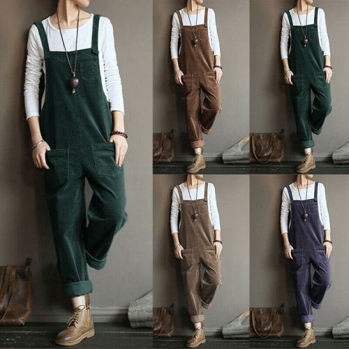 Autumn/Winter eBaywish corduroy solid color casual long waistband pants