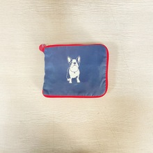 出口日本丝印尼龙收纳拉链手提包 定制户外动物包装折叠袋零钱包