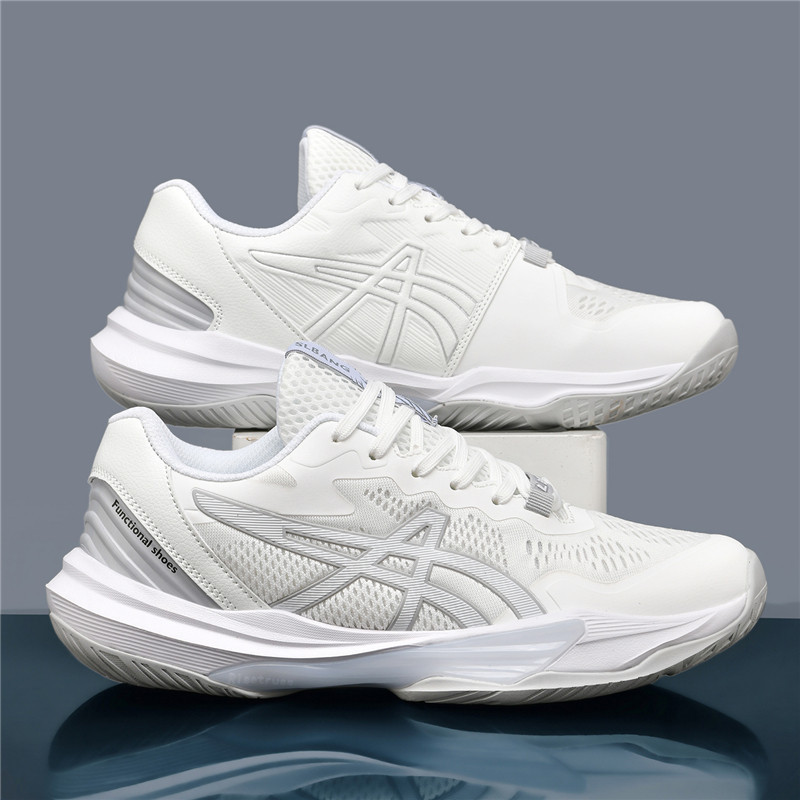 Outdoor tennis running shoes, mesh breathable professional unisex white youth sports training tennis shoes
